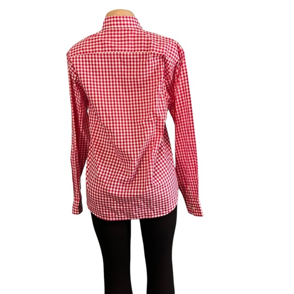 3/$30 🍂 Façonnable Gingham Print Dark Pink Long Sleeve Button Down Shirt - Picture 9 of 11